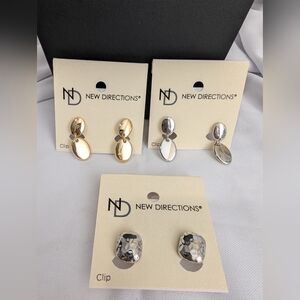 NEW Nordstrom's New Directions Gold & Silver Tone Clip-on's Bundle Or Gift 🎁